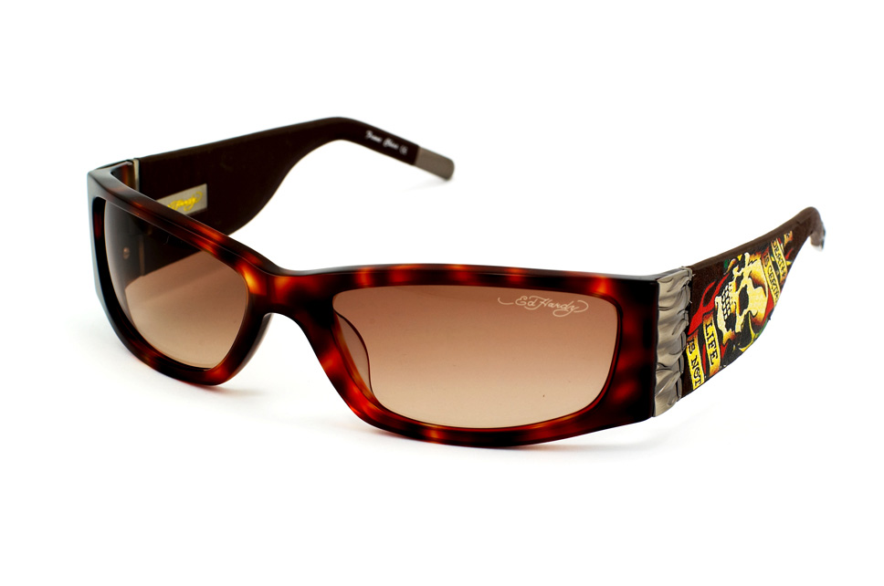 Ed Hardy Sonnenbrille Death is Certain EHS 015 Tortoise