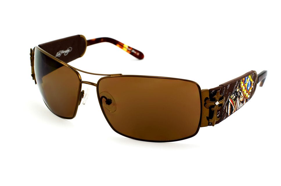 Ed Hardy Sonnenbrille King of Beasts Dog EHS 017 Cocoa